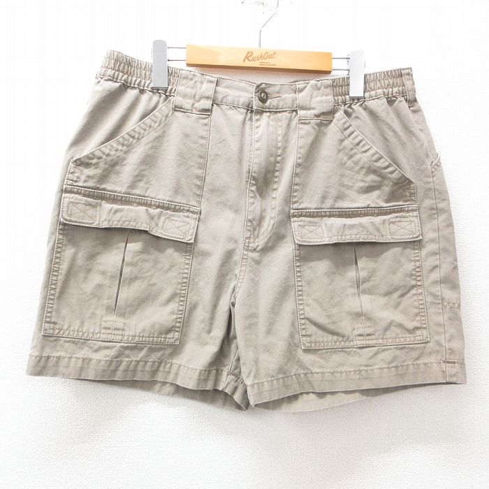 【50%OFF】W34★古着 カベラス ショート パンツ ショーツ メンズ ダック地 コットン ベージュ カーキ 25jun11 中古 ボトムス 短パン ショーパン ハーフ