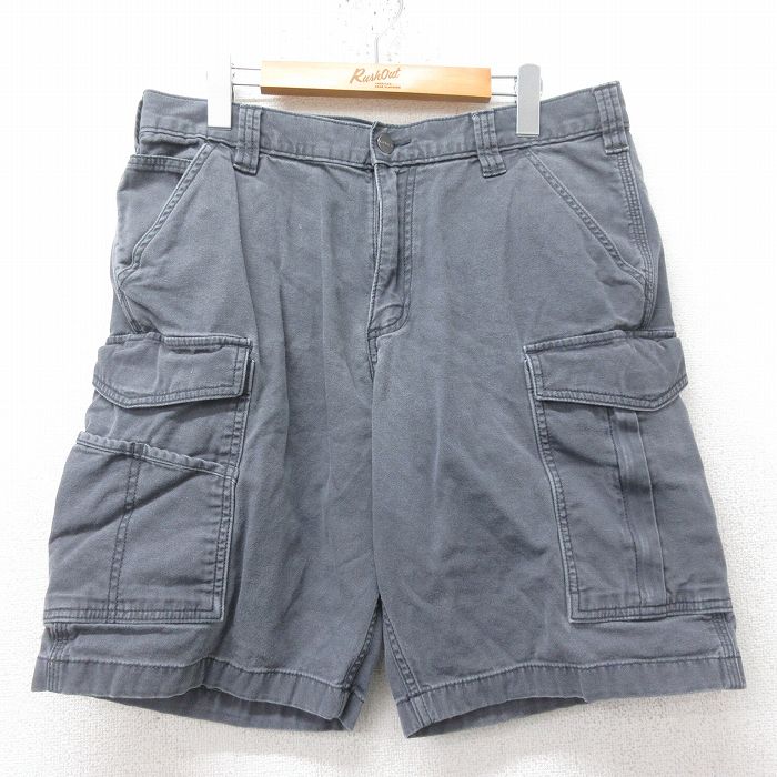W35★古着 カーハート Carhartt ショート カーゴ パンツ ショーツ メンズ 濃グレー 25jun11 中古 ボトムス 短パン ショーパン