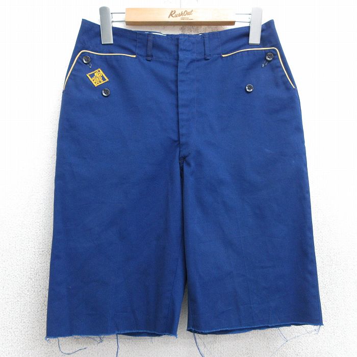 W28★古着 ショート ボーイスカウト パンツ ショーツ メンズ 80年代 80s タロン 紺 ネイビー 25jun13 中古 ボトムス 短パン ショーパン