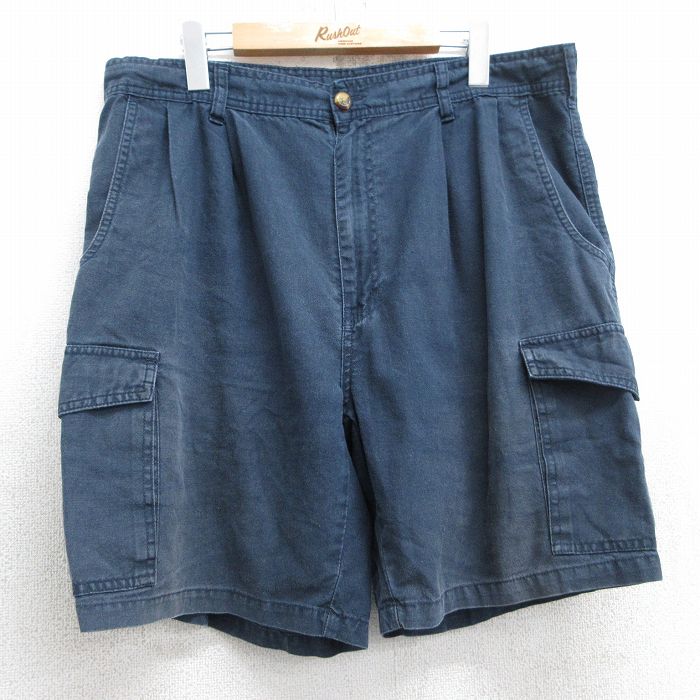 W36★古着 セントジョンズベイ ショート カーゴ パンツ ショーツ メンズ 00年代 00s 紺 ネイビー 25jun13 中古 ボトムス 短パン ショーパン