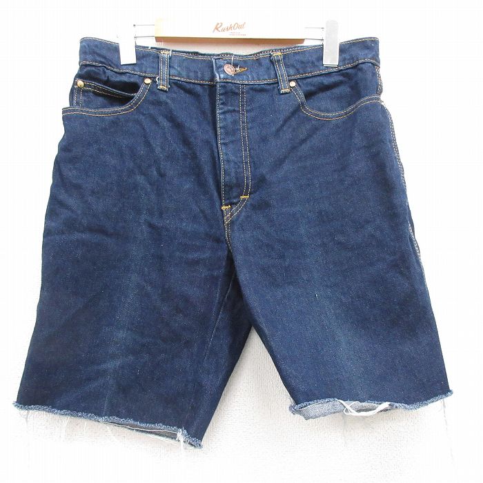 【20%OFF】W32★古着 SASON ショート パンツ ショーツ メンズ 紺 ネイビー デニム 25jun13 中古 ボトムス 短パン ショーパン ハーフ