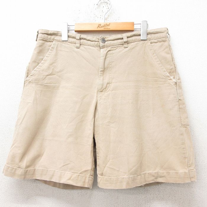 W35★古着 パタゴニア patagonia ショート パンツ ショーツ メンズ ダック地 コットン ベージュ カーキ 【spe】 25jun13 中古 ボトムス 短パン ショーパン ハーフ