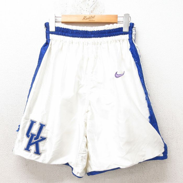 【20%OFF】W31★古着 ナイキ NIKE ショート パンツ ショーツ メンズ 90年代 90s UK USA製 白 ホワイト 25jun13 中古 ボトムス 短パン ショーパン ハーフ
