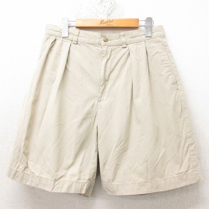 W31★古着 ラルフローレン Ralph Lauren ブランド ショート チノ パンツ チノパン ショーツ メンズ 90年代 90s コットン 25jun13 中古 ボトムス 短パン ショーパン