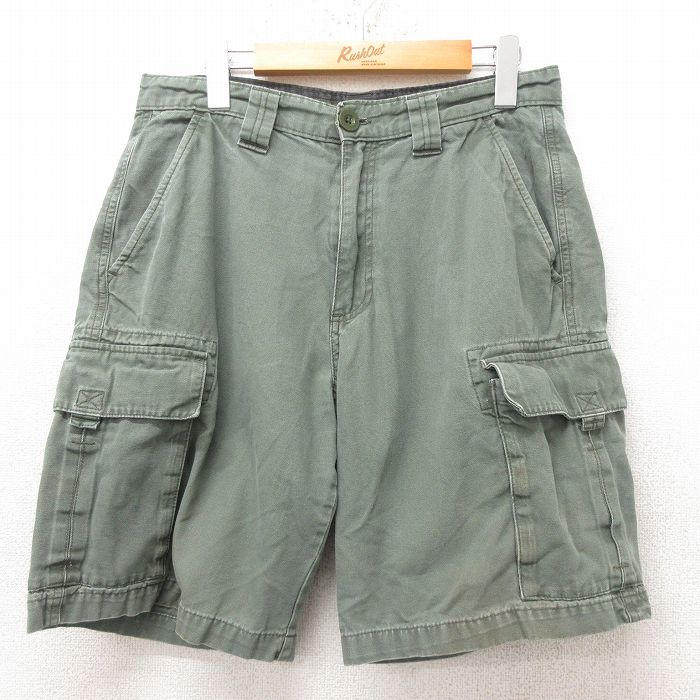 【50%OFF】W31★古着 ショート ボーイスカウト パンツ ショーツ メンズ ダック地 コットン 緑 グリーン 25jun13 中古 ボトムス 短パン ショーパン