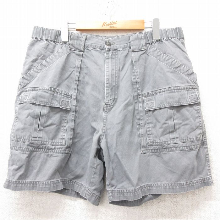 W36★古着 ショート パンツ ショーツ メンズ コットン グレー 25jun13 中古 ボトムス 短パン ショーパン ハーフ