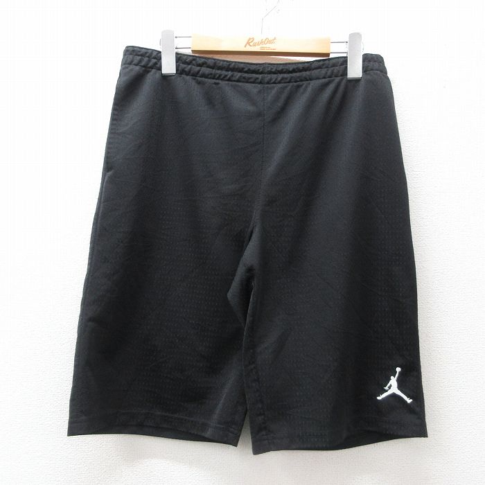 W33★古着 ショート トレーニング パンツ ショーツ メンズ 00年代 00s マイケルジョーダン エアジョーダン 黒 ブラック 25jun14 中古 ボトムス 短パン ショーパン