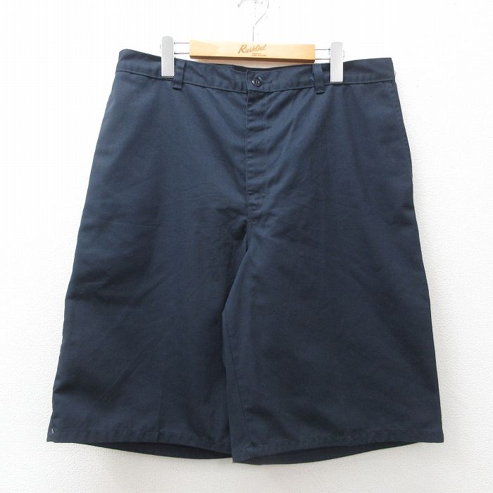 W35★古着 ディッキーズ Dickies ショート ワーク パンツ ショーツ メンズ 紺 ネイビー 25jun14 中古 ボトムス 短パン ショーパン