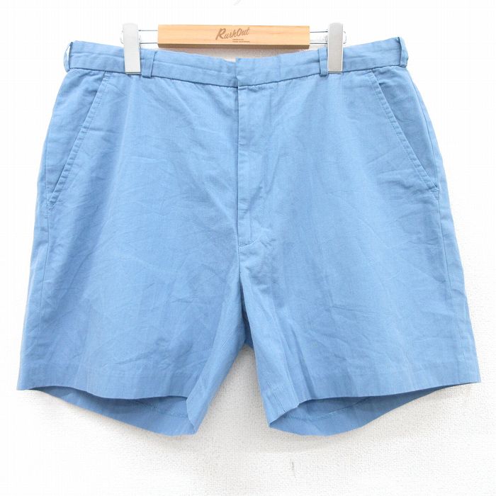W36★古着 ショート パンツ ショーツ メンズ 90年代 90s 水色 25jun14 中古 ボトムス 短パン ショーパン ハーフ