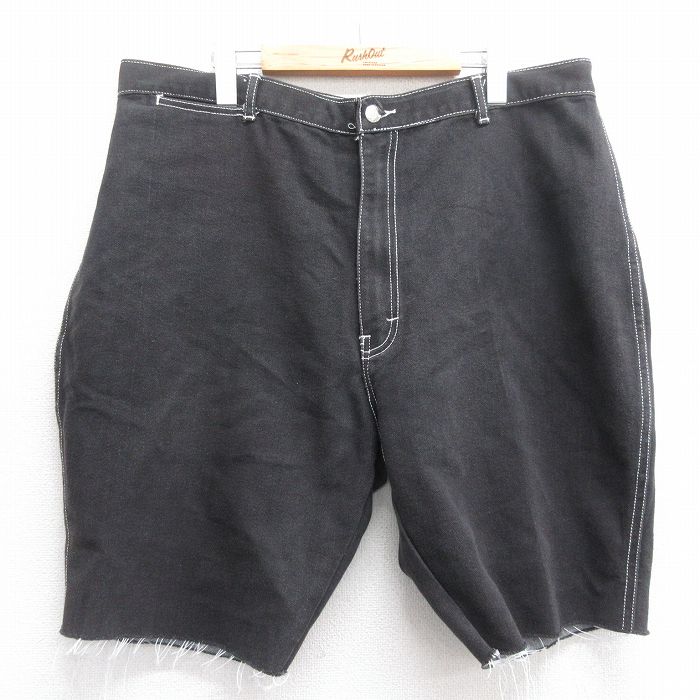 【50%OFF】W38古着 ギタノ ショート パンツ ショーツ メンズ 黒 ブラック デニム 25jun14 中古 ボトムス 短パン ショーパン ハーフ