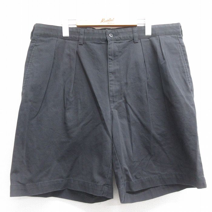 W38★古着 ラルフローレン Ralph Lauren ブランド ショート チノ パンツ チノパン ショーツ メンズ 90年代 90s コットン 黒 ブラック 【spe】 25jun14 中古 ボトムス 短パン ショーパン