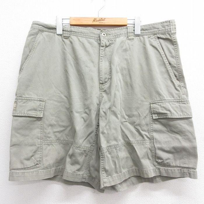W40★古着 コロンビア COLUMBIA ショート カーゴ パンツ ショーツ メンズ 00年代 00s 大きいサイズ コットン 濃ベージュ カーキ 25jun14 中古 ボトムス 短パン ショーパン