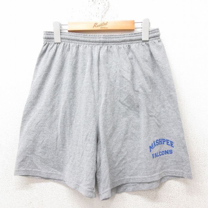 W33★古着 ラッセル ショート イージー パンツ ショーツ メンズ 00年代 00s ファルコンズ グレー 25jun14 中古 ボトムス 短パン ショーパン