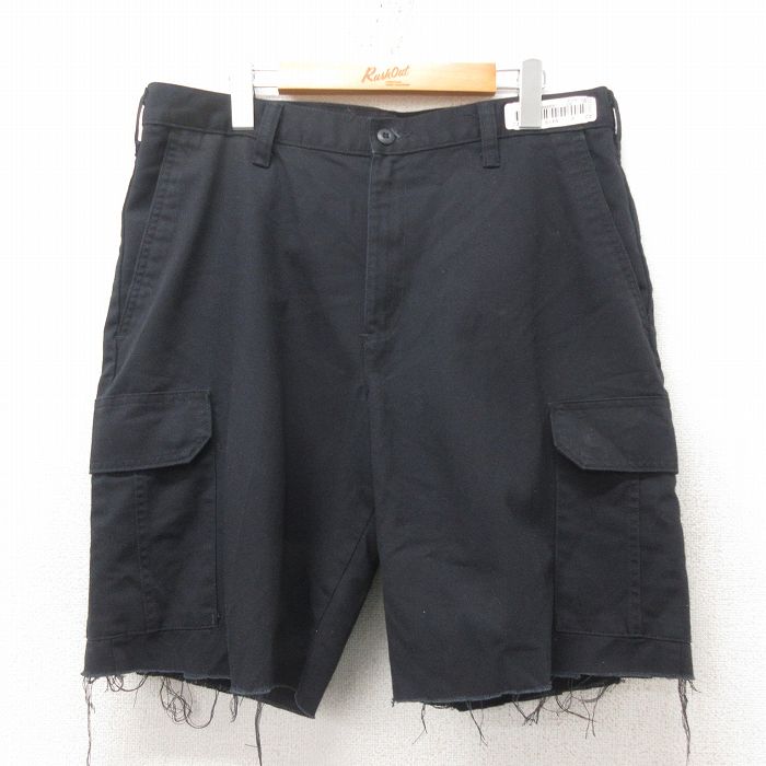 W35★古着 ショート ワーク カーゴ パンツ ショーツ メンズ CiNTAS 黒 ブラック 25jun14 中古 ボトムス 短パン ショーパン