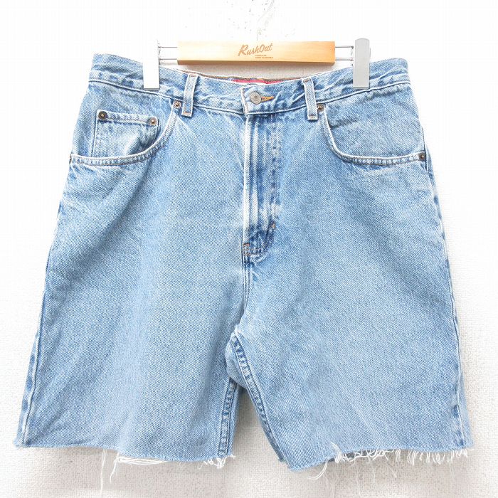 【20%OFF】W33★古着 オールドネイビー OLD NAVY ショート パンツ ショーツ メンズ 00年代 00s コットン 紺 ネイビー デニム 25jun14 中古 ボトムス 短パン ショーパン ハーフ