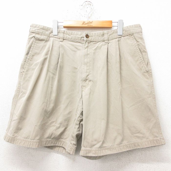 W37★古着 ウールリッチ WOOLRICH ショート チノ パンツ チノパン ショーツ メンズ コットン ベージュ カーキ 25jun14 中古 ボトムス 短パン ショーパン