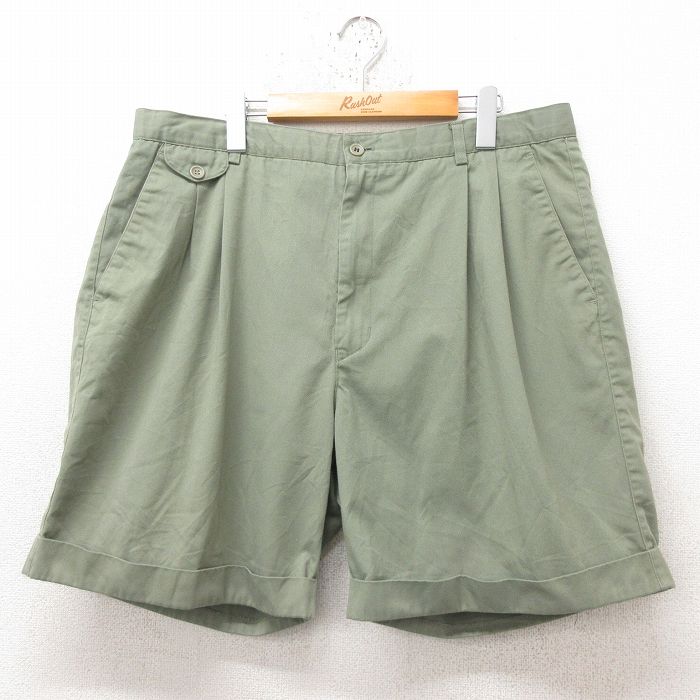 W37★古着 ショート パンツ ショーツ メンズ 緑 グリーン 25jun16 中古 ボトムス 短パン ショーパン ハーフ