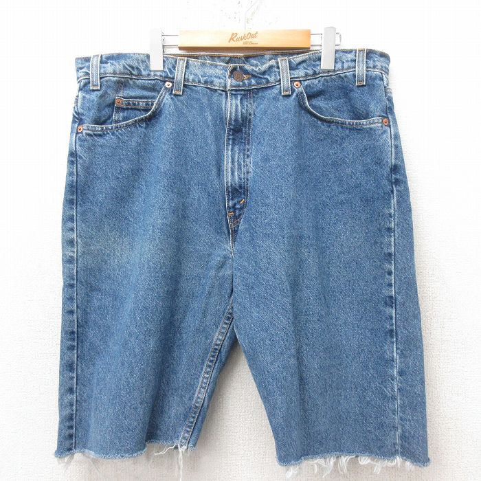 W39★古着 リーバイス Levis 505 ショート パンツ ショーツ メンズ 00年代 00s コットン 紺 ネイビー デニム 25jun16 中古 ボトムス 短パン ショーパン ハーフ