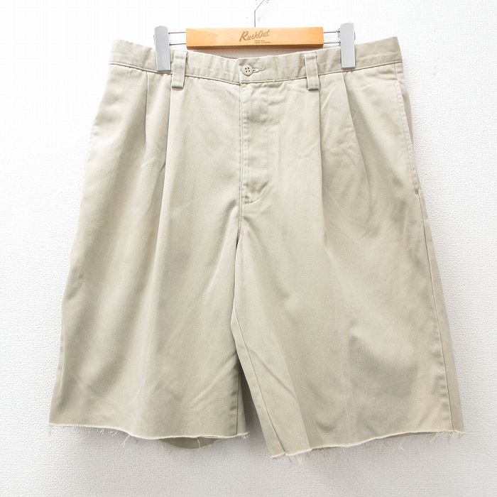 W34★古着 ドッカーズ ショート パンツ ショーツ メンズ コットン ベージュ カーキ 25jun17 中古 ボトムス 短パン ショーパン ハーフ