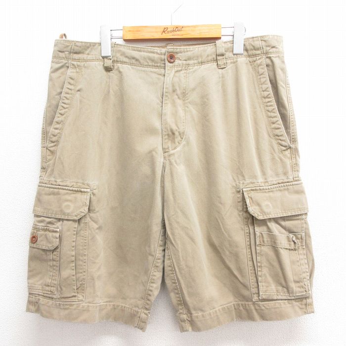 W36★古着 バナナリパブリック BANANA REPUBLIC ショート カーゴ パンツ ショーツ メンズ コットン ベージュ カーキ 25jun17 中古 ボトムス 短パン ショーパン