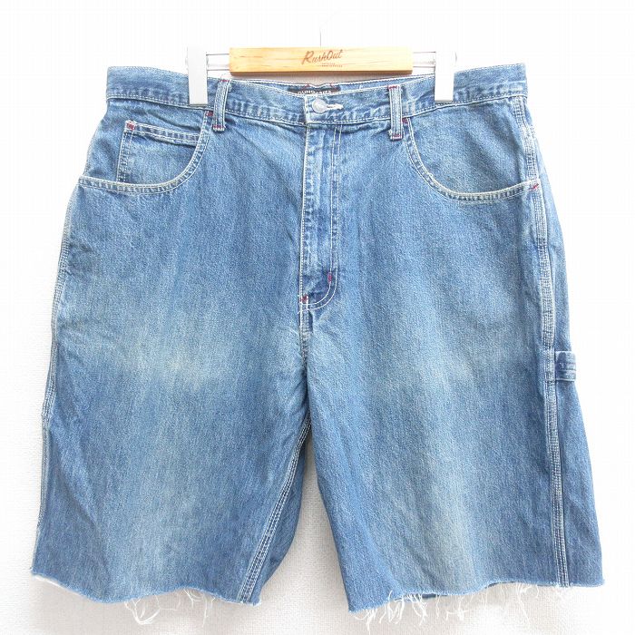W36★古着 アメリカンイーグル American Eagle ショート ペインター パンツ ショーツ メンズ 90年代 90s コットン 紺 ネイビー デニム 25jun17 中古 ボトムス 短パン ショーパン