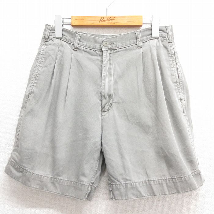 【20%OFF】W30★古着 ドッカーズ ショート パンツ ショーツ メンズ 90年代 90s コットン グレー 25jun17 中古 ボトムス 短パン ショーパン ハーフ