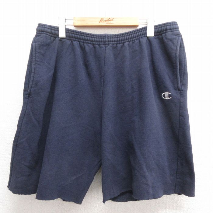 チャンピオン ショートスウェットパンツ ワンポイントロゴ ネイビー W35 | 古着