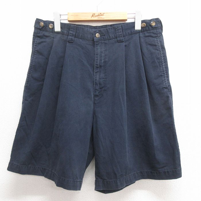 W33★古着 ドッカーズ ショート チノ パンツ チノパン ショーツ メンズ 00年代 00s コットン 紺 ネイビー 25jun17 中古 ボトムス 短パン ショーパン