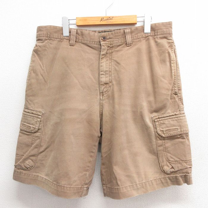 W35★古着 エディーバウアー ショート カーゴ パンツ ショーツ メンズ コットン 茶 ブラウン 25jun17 中古 ボトムス 短パン ショーパン