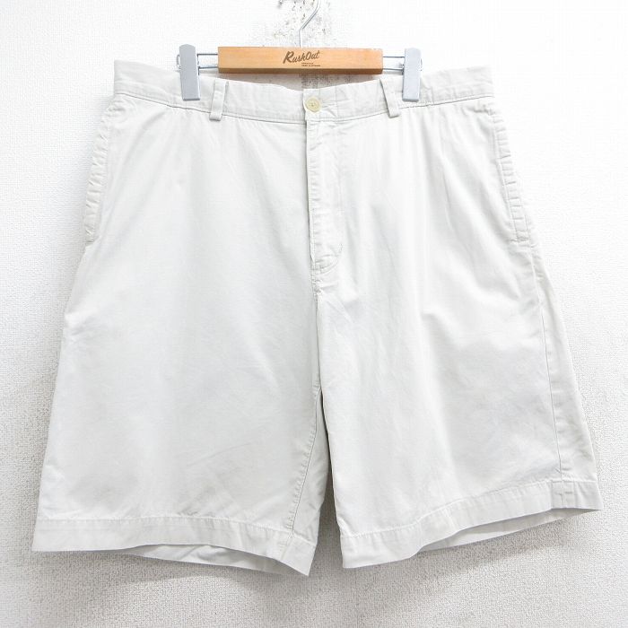 W36★古着 バナナリパブリック BANANA REPUBLIC ショート チノ パンツ ショーツ チノパン メンズ 00年代 00s コットン 薄ベージュ カーキ 25jun18 中古 ボトムス 短パン ショーパン