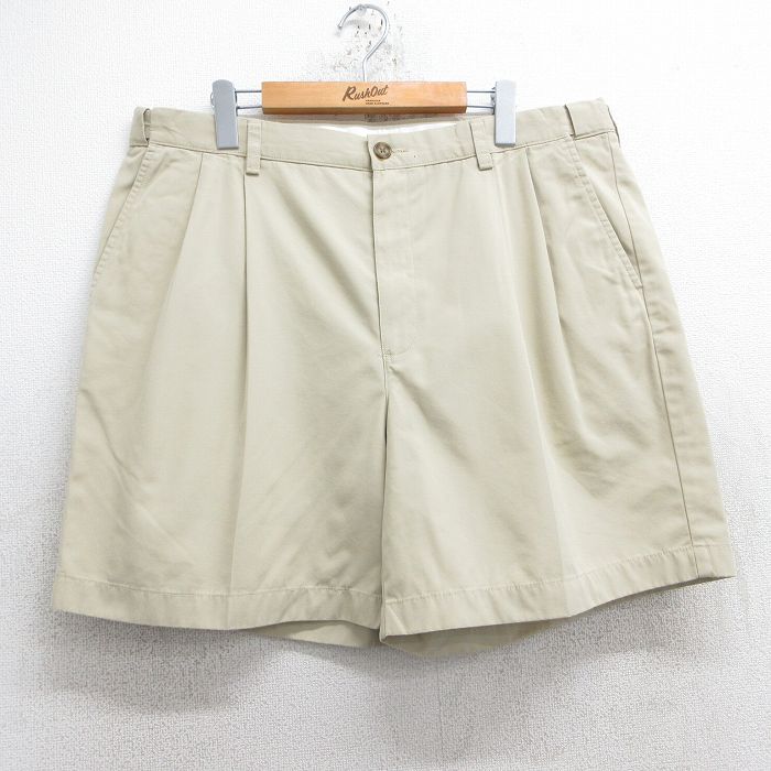 W38★古着 エルエルビーン LLBEAN ショート パンツ ショーツ メンズ 00年代 00s コットン ベージュ カーキ 25jun19 中古 ボトムス 短パン ショーパン ハーフ