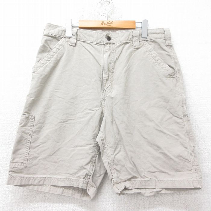 W36★古着 カーハート Carhartt ショート ペインター パンツ ショーツ メンズ コットン ベージュ カーキ 25jun20 中古 ボトムス 短パン ショーパン