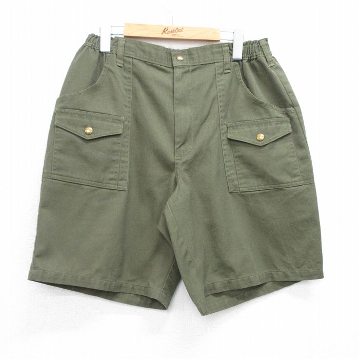 W32★古着 ショート ボーイスカウト ブッシュ パンツ ショーツ メンズ 90年代 90s 濃緑 グリーン 25jun21 中古 ボトムス 短パン ショーパン