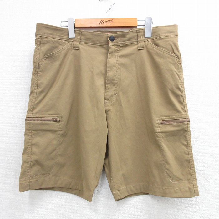 W36★古着 ラングラー Wrangler ショート パンツ ショーツ メンズ ベージュ カーキ 25jun23 中古 ボトムス 短パン ショーパン ハーフ