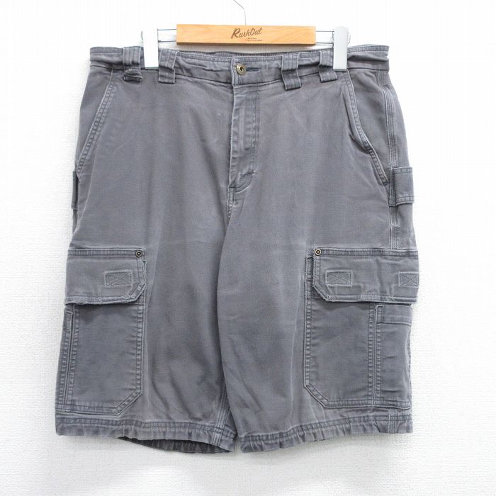 W34★古着 DULUTH TRADING ショート カーゴ パンツ ショーツ メンズ ダック地 グレー 25jun23 中古 ボトムス 短パン ショーパン