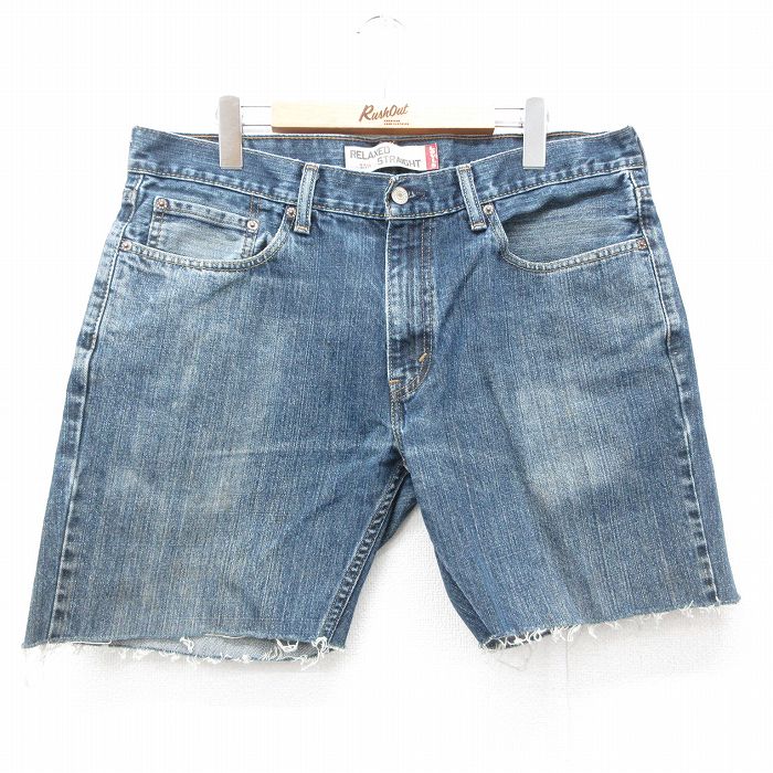 W35★古着 リーバイス Levis 559 ショート パンツ ショーツ メンズ コットン 紺 ネイビー デニム 25jun23 中古 ボトムス 短パン ショーパン ハーフ