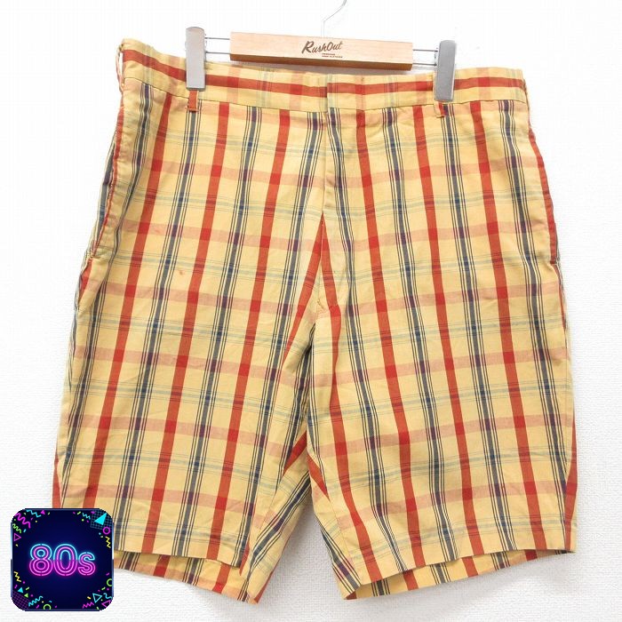 【50%OFF】ペニーズ 80s ショートパンツ イエローチェック W38 | 古着