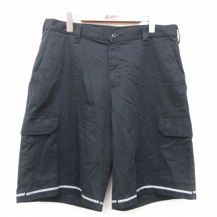 W35★古着 ショート ワーク カーゴ パンツ ショーツ メンズ CiNTAS 黒他 ブラック 25jun23 中古 ボトムス 短パン ショーパン