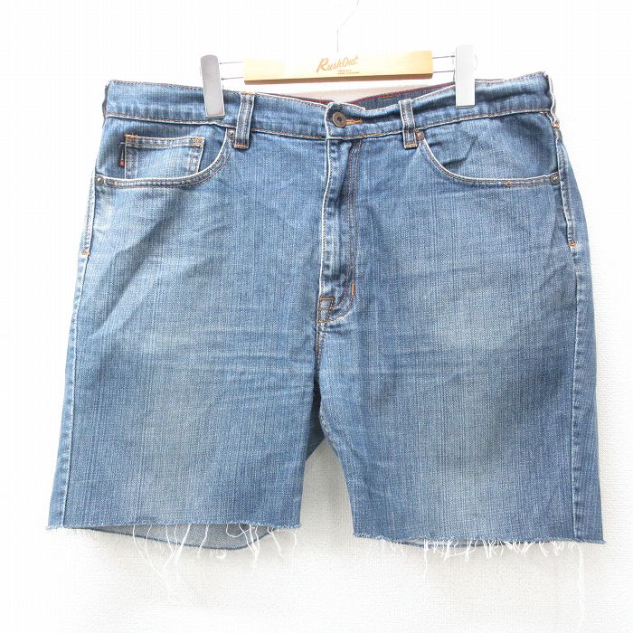 【50%OFF】W36★古着 ショート パンツ ショーツ メンズ ヒゲ ELEMENT コットン 紺 ネイビー デニム 25jun23 中古 ボトムス 短パン ショーパン ハーフ