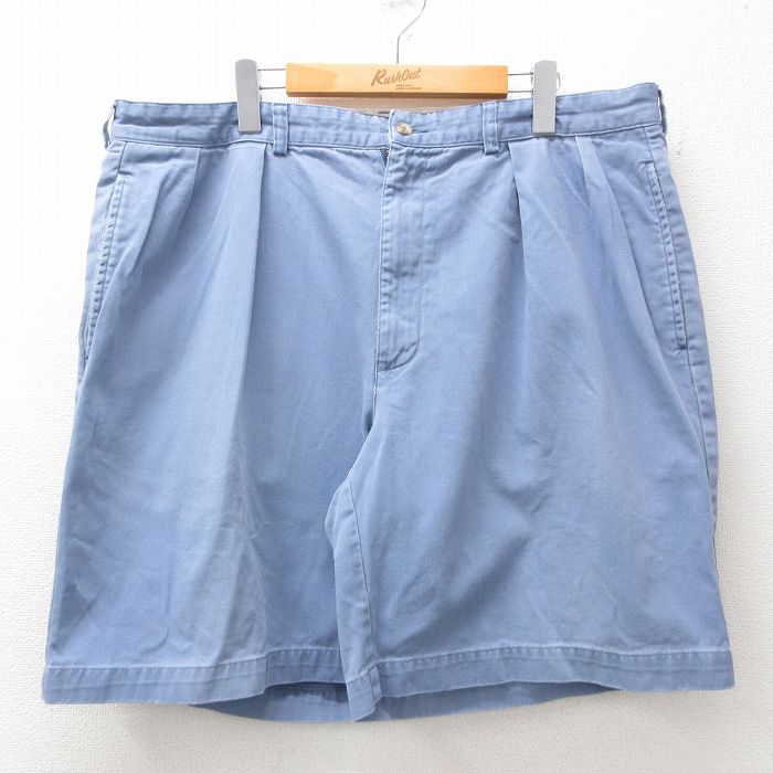 W38★古着 ラルフローレン Ralph Lauren ブランド ショート チノ パンツ ショーツ チノパン メンズ コットン 薄紺 ネイビー 25jun23 中古 ボトムス 短パン ショーパン
