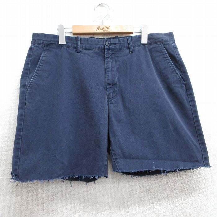 W37★古着 ジェイクルー J.CREW ショート パンツ ショーツ メンズ コットン 紺 ネイビー 25jun25 中古 ボトムス 短パン ショーパン ハーフ