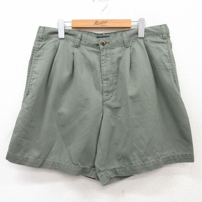 W34★古着 ドッカーズ ショート パンツ ショーツ メンズ 00年代 00s コットン 濃緑 グリーン 25jun25 中古 ボトムス 短パン ショーパン ハーフ