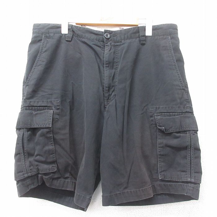 W36★古着 ドッカーズ ショート カーゴ パンツ ショーツ メンズ コットン 黒 ブラック 25jun26 中古 ボトムス 短パン ショーパン