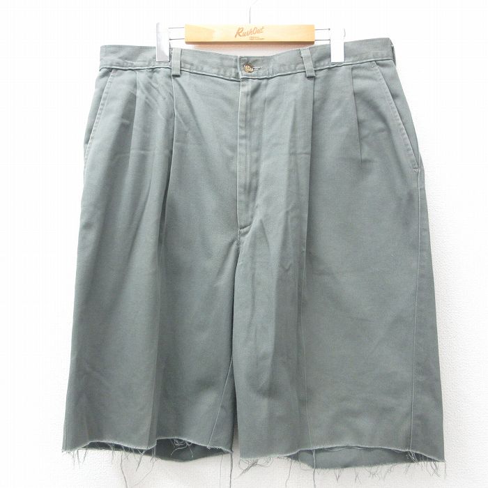 W36★古着 セントジョンズベイ ショート パンツ ショーツ メンズ 00年代 00s 薄緑 グリーン 25jun27 中古 ボトムス 短パン ショーパン ハーフ