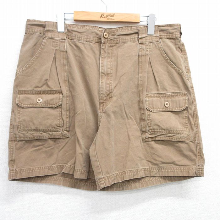 W37★古着 カベラス ショート ブッシュ パンツ ショーツ メンズ ダック地 コットン 濃ベージュ カーキ 25jun28 中古 ボトムス 短パン ショーパン