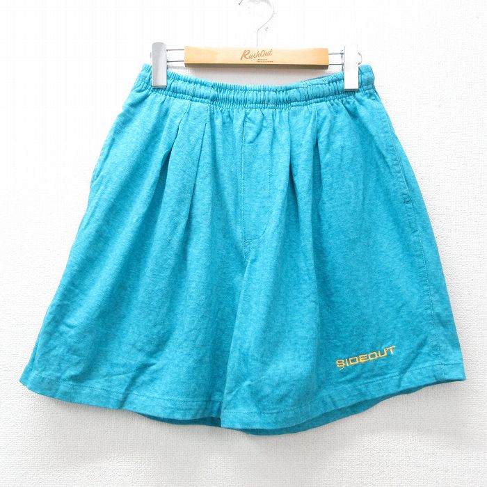【50%OFF】W29★古着 ショート イージー パンツ ショーツ メンズ 90年代 90s SIDEOUT コットン USA製 青緑 霜降り 25jun30 中古 ボトムス 短パン ショーパン