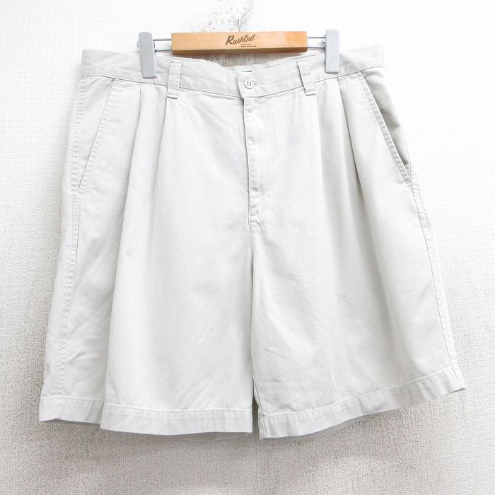 W35★古着 ドッカーズ ショート パンツ ショーツ メンズ コットン 薄ベージュ系 カーキ 25jul02 中古 ボトムス 短パン ショーパン ハーフ