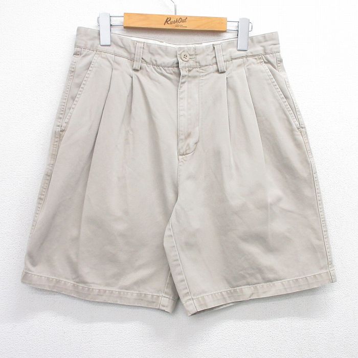 W32★古着 ギャップ GAP ショート パンツ ショーツ メンズ コットン ベージュ カーキ 25jul03 中古 ボトムス 短パン ショーパン ハーフ