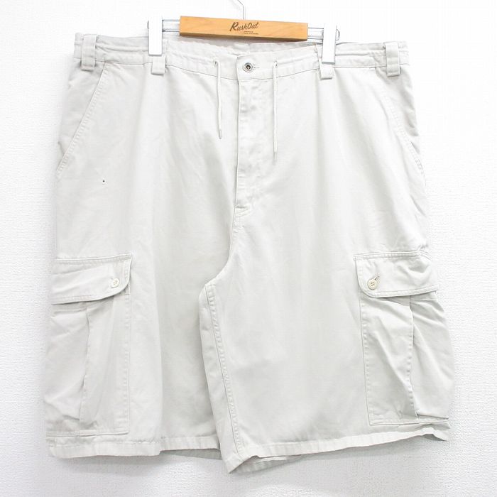 【20%OFF】W42★古着 リーバイス Levis ショート カーゴ パンツ ショーツ メンズ シルバータブ 大きいサイズ コットン 白 ホワイト 【spe】 25jul03 中古 ボトムス 短パン ショーパン