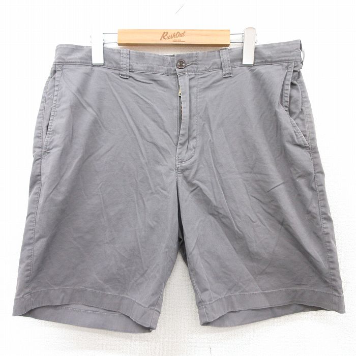 W34★古着 ジェイクルー J.CREW ショート パンツ ショーツ メンズ グレー 25jul03 中古 ボトムス 短パン ショーパン ハーフ